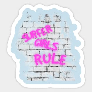 Surfer girls rule t-shirt Sticker